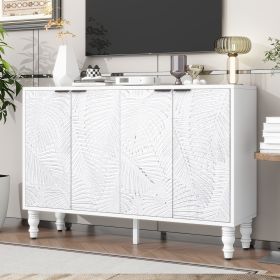 VIBE HAUS 47.2'' Modern TV Stand, Entertainment Center Media Console With 2 Spacious Storage Space, Solid Wood Legs And Anti-tip Device For Livin (Option: White)